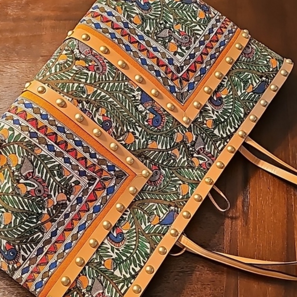 Tory Burch Block T Stud Printed Tote With Pouch - image 1